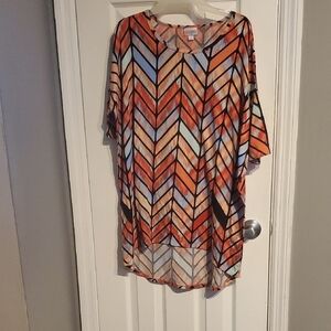 LuLaRoe Irma Multicolor Chevron Herringbone Tunic Top